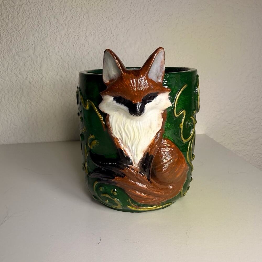 Woodland Fox Eco Resin Jar / Succulent Planter